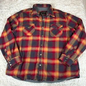Grizzly Mountain Men's Plaid Shirt  Snap Front, Lined, Red/Blue, Size XXL